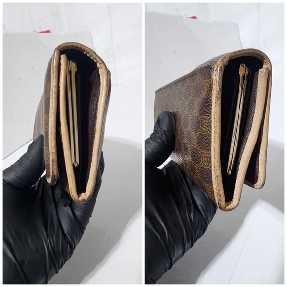 Authentic Celine Vintage Macadam Wallet Brown/Peach - Picture 4 of 13